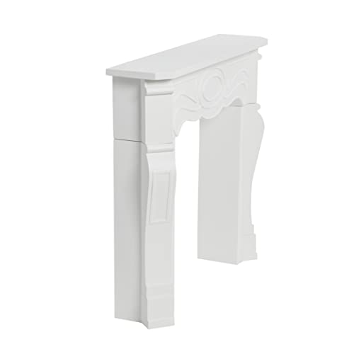 Image of Creative Co-Op Small Victorian Decorative Fireplace Mantel, Flat Paintable White