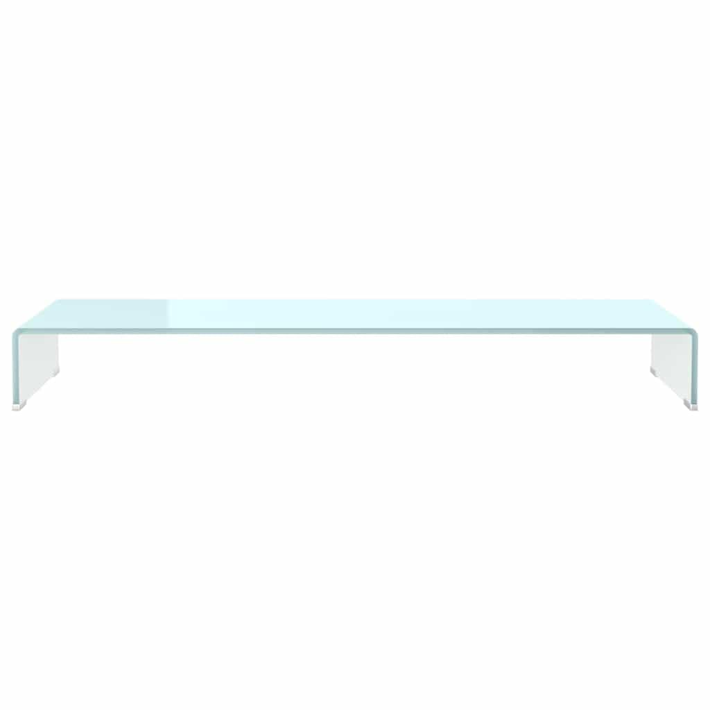 Leasha Rehausseur Écran PC Bureau, Réhausseur d'Écran Support de Moniteur 110x30x13 cm verre vert