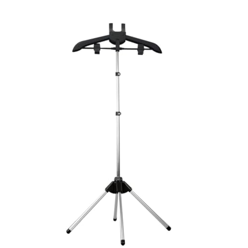 Soporte telescópico plegable para vaporizador de ropa, altura ajustable, para colgar ropa, baño, barra de ducha (negro, talla única)