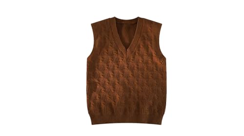 Men's Casual Sweater Vest Men's V-Neck Sweater Sleeveless Pullover Knitwear Loose Fit Sweater Tops