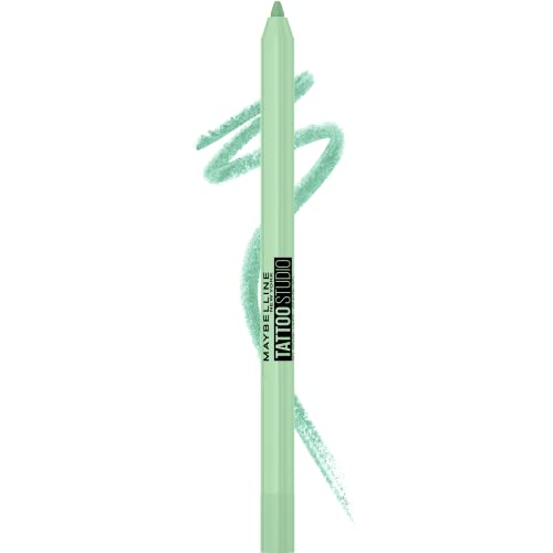 Image of MAYBELLINE New York Tattoo Studio Long-Lasting Sharpenable Eyeliner Pencil, Glide on Smooth Gel Pigments with 36 Hour Wear, Waterproof Lime Smash 0.04 oz