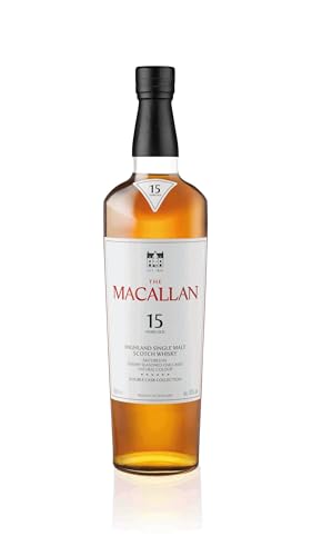The Macallan 15 Years Old Double Cask | Single Malt Highland Scotch Whisky | Butterscotch, Apple & Sweet Spice | Sherry Seasoned Oak Casks | 43% ABV | 70cl, Packaging may vary