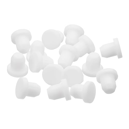 Image of uxcell 32 Pieces White Rubber Stopper, 6.5mm Plug Holes for 6-6.3mm /0.24-0.25 inch Hole