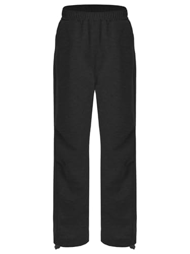 Kids Unisex Sweatpants Elastic Waist Pants Drawstring Hem with Pockets Toursers Daily Wear for Camping