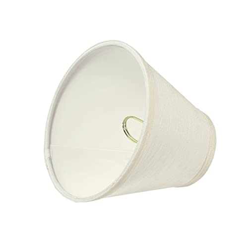 Image of Aspen Creative 32127-2A Small Hardback Empire Shape Chandelier Clip-On Lamp Shade Set (2 Pack), Transitional Design in Off White, 6 inch bottom width (3 inch x 6 inch x 5 inch)