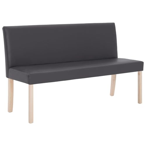 Tidyard Banco de Cuero sintético 139,5 cm Gris