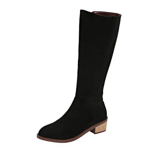 Bottes mi-mollet décontractées en cuir noir idéales pour le quotidien