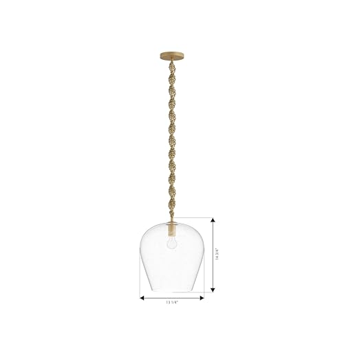 Minka-Lavery Elyric 12.75" 1-Light Pendant - Legacy Brass with Clear Seeded Glass (Bulb Not Included) by Minka Lavery - Used condition - Image 9