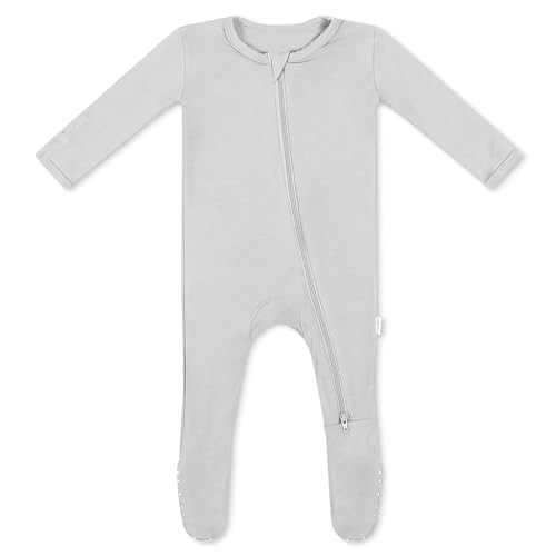 Image of Bamboo Little Soft Baby Footie Pajamas, Baby Clothes, Newborn Sleepers, 95% Viscose and 5% Spandex, 0-24 Months