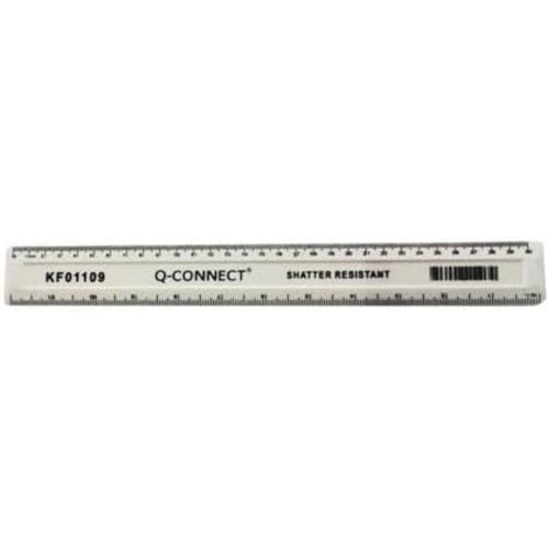 Q-Connect 300mm Ruler Shatterproof - White (Pack of 10)