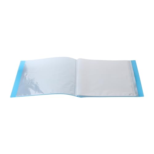 Image of Art Portfolio Folder with Handle and Clear Sleeves 60 Pockets Display 120 Pages Plastic Painting Presentation Storage Book for Artwork Files Document (1, Sky Blue, A3-17 x 13 inch)