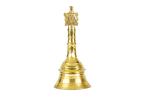 Image of Spillbox Traditional Brass Bell /Ghanti for Pooja /Worship for Temple Home - 5 inch inch ShankChakra