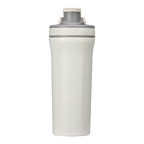 28oz. Insulated stainless steel shaker bottle, BPA-free, used for protein, coffee, etc., with gravity stirring ball, easy to get rid of the trouble of agglomeration. (White)