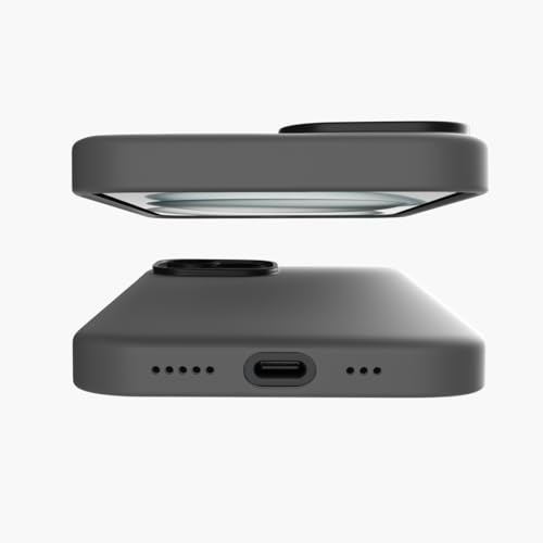 Image of CASEGEAR Silicone Snap Fit Back Cover Case Compatible with iPhone 15 Plus | 8 Feet Drop Protection | Compatible with MagSafe | 360 Protection | Shockproof & Scratch Resistant | Grey