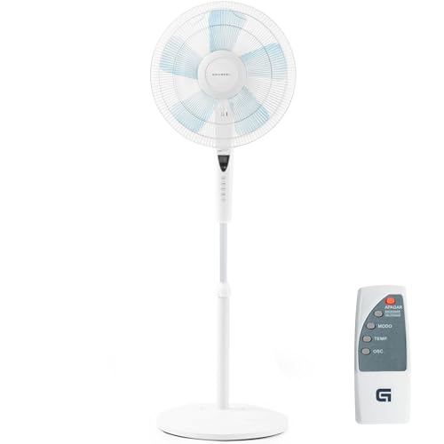 Grunkel Ventilador de pie 16' programable con 3 velocidades FAN-B16ECOTIMER y 60W de potencia con...