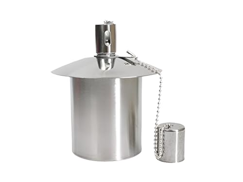 Öllampe Einsatz – Ölbehälter Gartenfackel – aus Edelstahl – ca. 170 ccm Inhalt – Ein Qualitätsprodukt von Hanna's Laden – Behälter außen 6,3 cm Ø