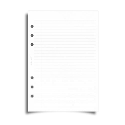 Cloth & Paper Task Planner Inserts A5 Size 5.8 x 8.3 Inches | 6-Ring To-Do List 15 double sided Daily Planner Organizer Refills | Minimalist Design | Premium Paper for Notes & Reminders