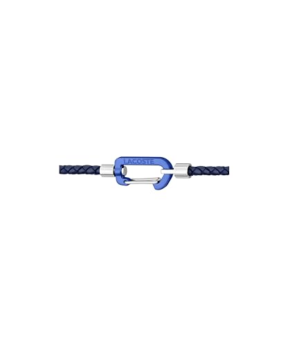 Lacoste Matt Men's Double Wrap Braided Leather Cord Jewelry Bracelet, Carabiner Closure, For a Sophisticated Look2