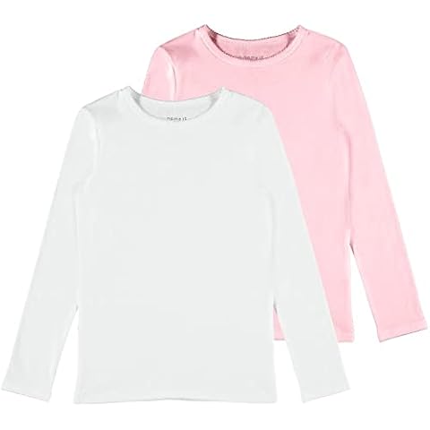 NAME IT Langarm Mädchen T-Shirt aus Bio-Baumwolle Barely Pink 158-164 Cover