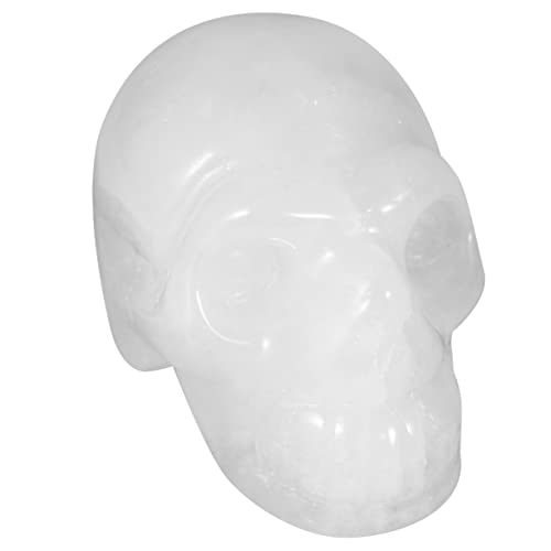 Crâne sculpté en jade décoration de bureau ésotérique pour Halloween et méditation