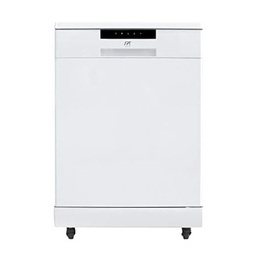 SPT SD-6513W 24″ Wide Portable Dishwasher with ENERGY STAR, 6 Wash Programs, 10 Place Settings and Stainless Steel Tub – White