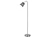 Produktbild LED Stehleuchte flexibel mit Schwanenhals in Nickel matt & Stoff Lampenschirm Ø15cm in Grau, Höhe 140cm