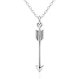 EnCharmed Arrow Archery Charm Necklace for Women, Sterling Silver Dainty Handmade Necklace, Archer Target Sport Pendant, Everyday Minimal Layering Jewelry, 18'