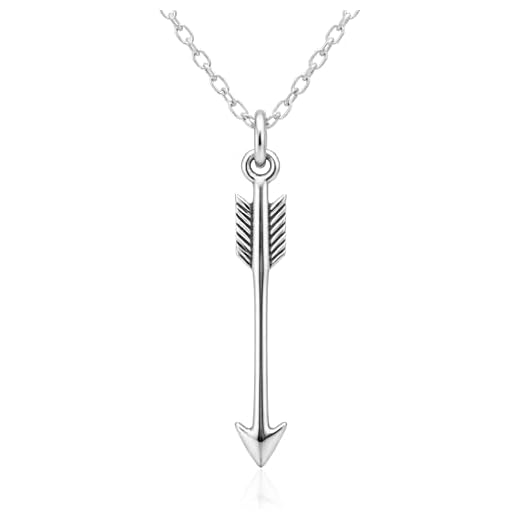 Sterling Silver Arrow Archery Charm Necklace, 18"