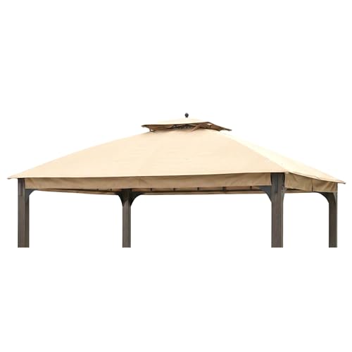 Garden Winds Reinforced Replacement Canopy Top Cover Compatible with The L-GZ1140PST Shadow Creek 10' x 12' Gazebo - Classic Sand, Riplock 350