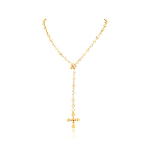 Shiny Cross Pendant Necklace for Women Fashion Molecule Chain necklace Statement Y2K Ins Party Jewelry