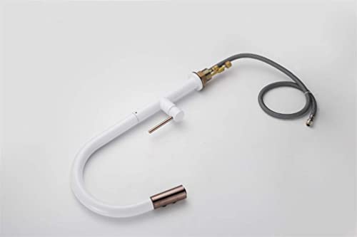 Robinet de cuisine 360 pivotant blanc au design minimaliste
