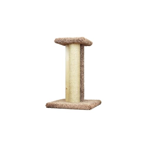 Rascador para gatos triple con sisal, madera y alfombra miniatura 1