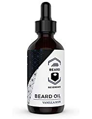 Vanilla Beard Oil – All Natural Leave In Conditioner enhanced with Organic Argan & Jojoba Oils – Large 2oz Size – Softens, Strengthens, & Hydrates for Healthy Beards and Mustaches
