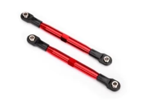 Tirants de suspension 87mm Traxxas Rustler avec finition premium anodisée rouge