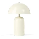 draadwerk® Tischlampe Pilz | Moderne Lampe aus pulverbeschichtetem Metall | Retro Schreibtischleuchte aus Metall | Vintage Lampe mit Kuppelschirm | E27 | Emilia (Creme)