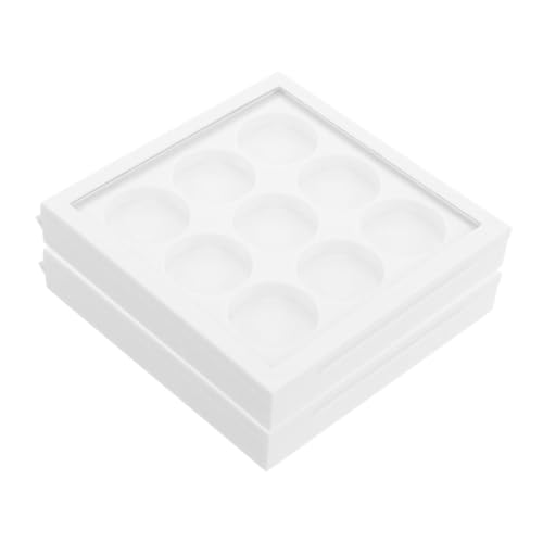 VALICLUD Paleta De Sombras De Ojos Recargable De 2 Piezas 9 Rejillas Contenedor Para Sombras De Ojos Lápiz Labial Paleta De Maquillaje Cuadrada Contenedor Pequeño Polvos Rubor