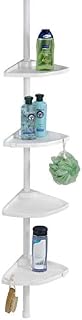 WENKO Telescopic Shower Corner Compact White - 4 Shelves, 4 Hooks, Aluminum, Plastic, Aluminum, 26 x 78-275 x 19.5 cm, White