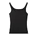 MFUIAUN Camisole Femmes Basique avec Coussin De Poitrine Couleur Unie Débardeur Femmes Simplicité Mince All-Match Blouse Femme Généreux Été sans Manches Top Femme H-Black2 S