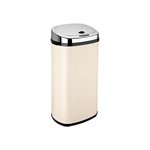 Dihl Rectangle 42L Stainless Steel Auto Sensor Kitchen Waste Dust Bin Automatic Motor Cream