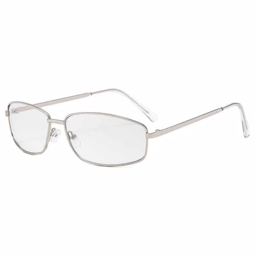 Lunettes de soleil unisexes vintage en métal argenté avec protection UV400
