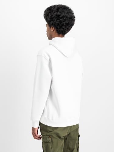 Alpha Industries Herren Basic Hoody Small Logo, White, S – Ansicht 6