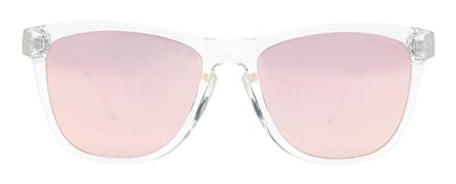 Image of PZ - Clear Frame Polarized Square Sunglasses Women Men - UV Protection Color Mirror Lens- Retro Sports Beach