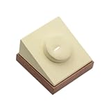 Qianly Armbandständer Schmuckhalter Schmuckständer Schmuckhalterung Aus Holz Und Mikrofaser mit Kompaktem Format für Juwelierladen Boutique Privatbereich, Beige