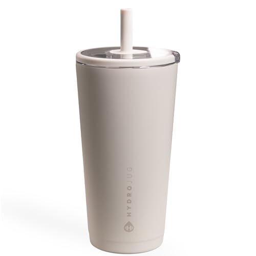 HydroJug Everyday Tumbler 20 oz, Ceramic-Lined Straw Cup, Linen