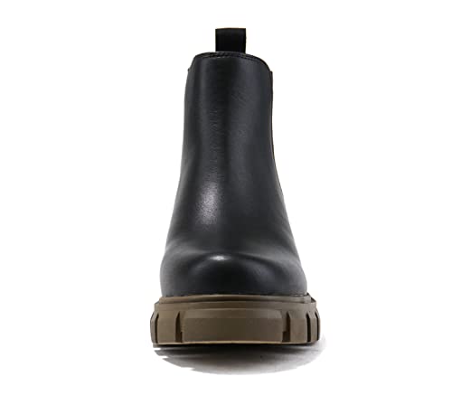 Image of Soda PIONEER ~ Women Lug Sole Mid Heel Chelsea Fashion Ankle Bootie w /Double Elastic Gore