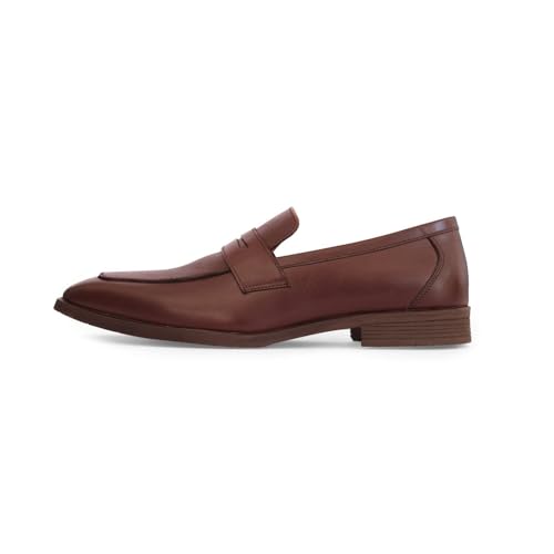 Image of Classic Genuine Leather Formal Penny Loafers for Men | Premium Formal Slip-On Shoes | Cushioned Comfort | Lightweight TPR Sole | Office & Business Wear