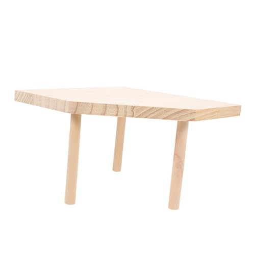 POPETPOP Wooden Hamster Platform Thickened Wood Stand for Pets Durable Design for Dwarf Hamsters and More Present for