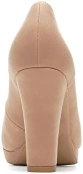 City Classified Women's Closed Toe Ankle Strap Block Heel Pump Shoe Rosy Taupe 10 | Image 2