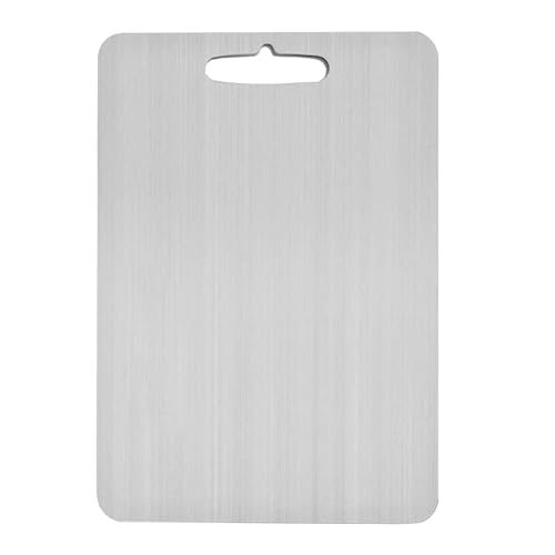 Chopping Boards - Kitchen Cutting Board, Titanium Chopping Board, Lightweight, Thick Double-Sided Metal Chopping Board, Non-Slip Silicone Kitchen Cutting Board with Handles for Meat, Fruit, Vegetables