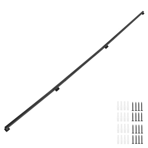 Senmit 14 Feet Square Tube Handrail, Wall Mount Industrial Modern